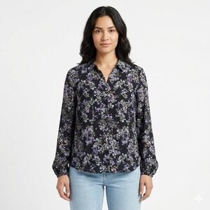 J. Jill Classic Floral Print Cotton Blend Tunic Sz. 3X‎
